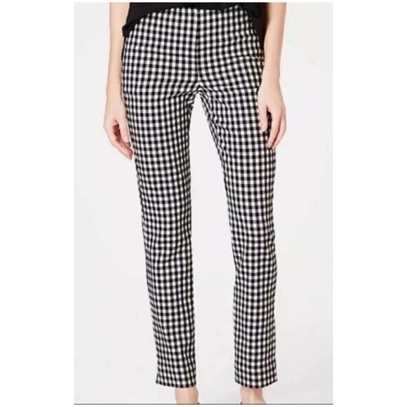 J. Jill Pants - J JILL Essential Cotton Stretch I Black Cream Check Pull On Pants I Women’s Sz 8